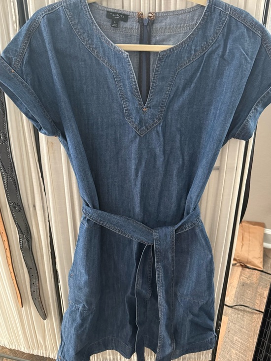 Talbots Dresses & Skirts - Talbots Denim Short-Sleeve Tie-Waist Dress — Medium Blue